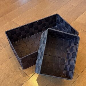 Set of 2 Woven Storage Baskets - Brown